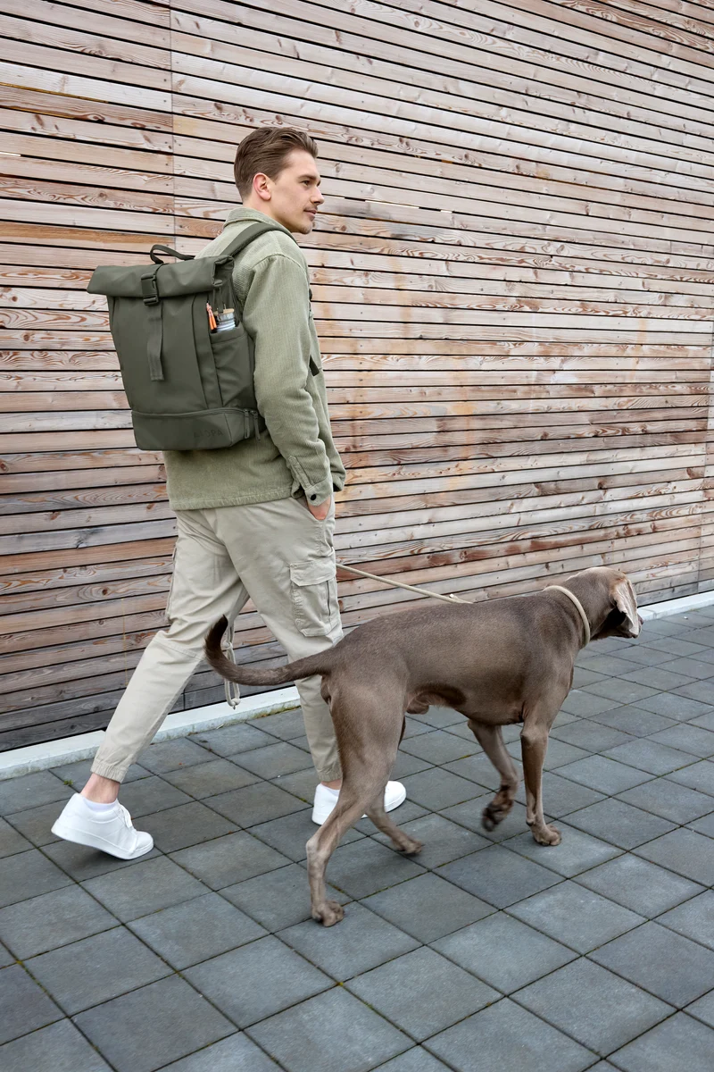Rucksack Rolltop Yoska Dunkelgrün
