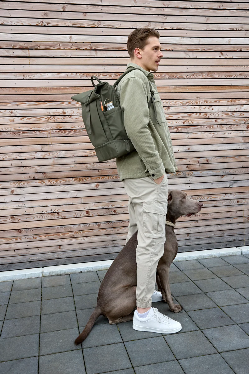 Rucksack Rolltop Yoska Dunkelgrün