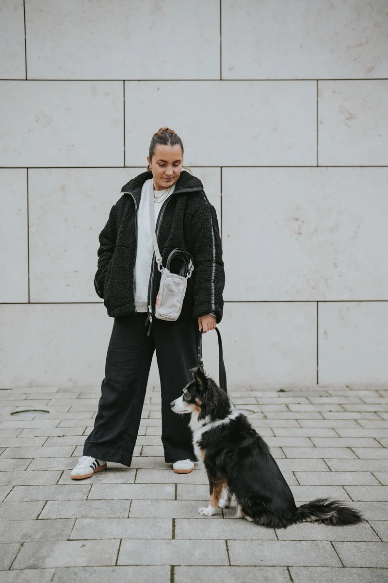 Flaschen- und Leckerlitasche Boudi Taupe