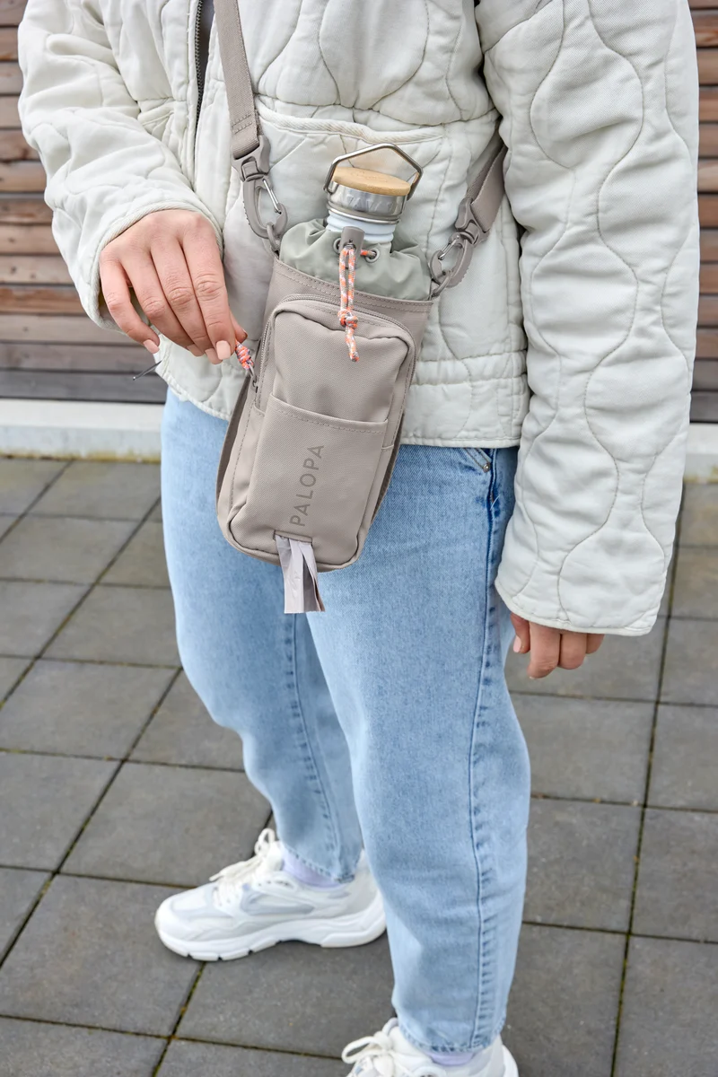 Flaschen- und Leckerlitasche Boudi Taupe