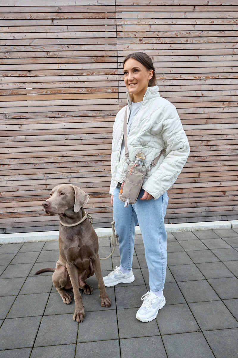 Flaschen- und Leckerlitasche Boudi Taupe