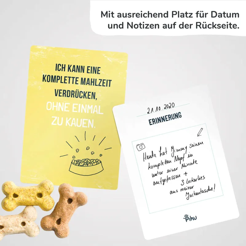 Pihu - Ehrliche Meilensteine HUND | freche Sprüche auf 30 Karten