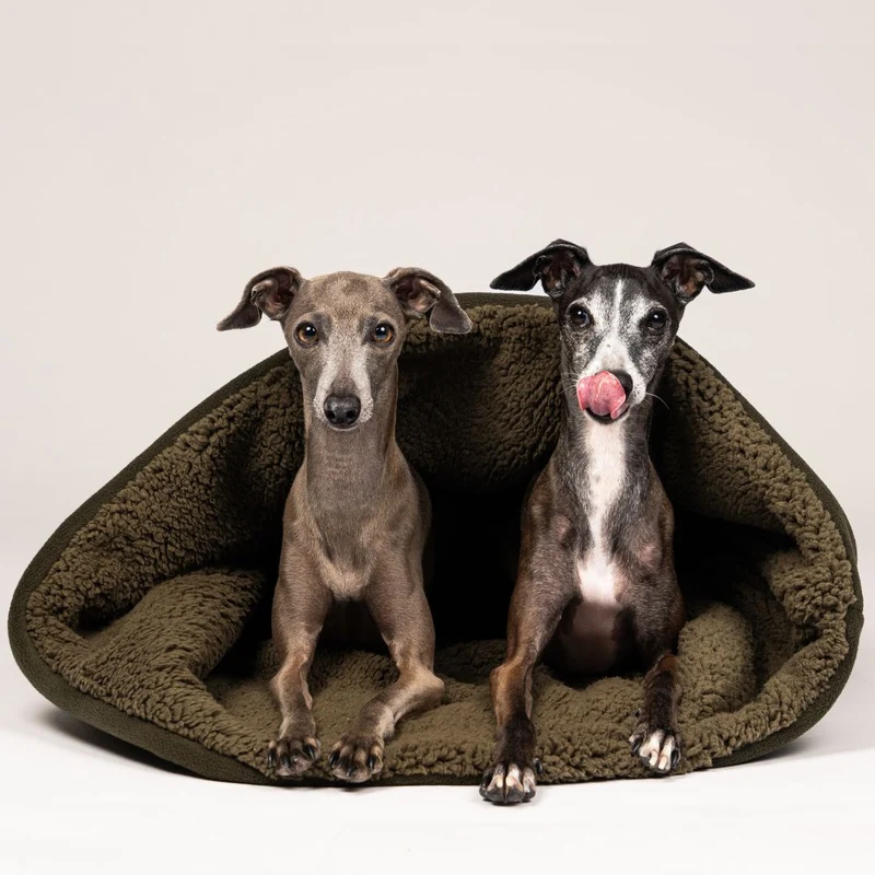 Teddy Kuschelschlafsack Olive Karma Hund x Woofstuff