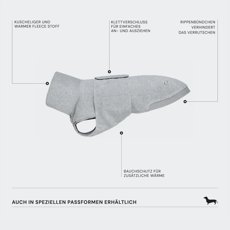 Hundepullover Fleece Derby Light Grey