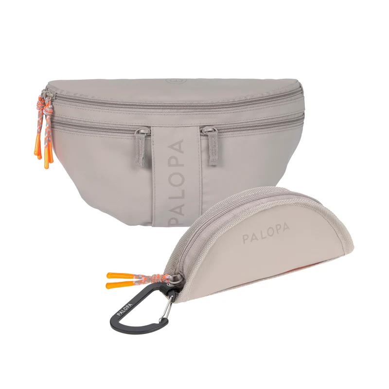 Set: Hunde Leckerlibeutel Emma & Hundereisenapf Tura Taupe