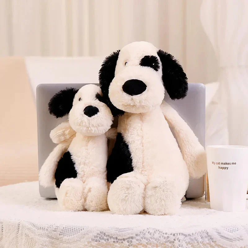 Plüschtier Schwarzer Und Weißer Hund – Kuscheltier - Stofftier