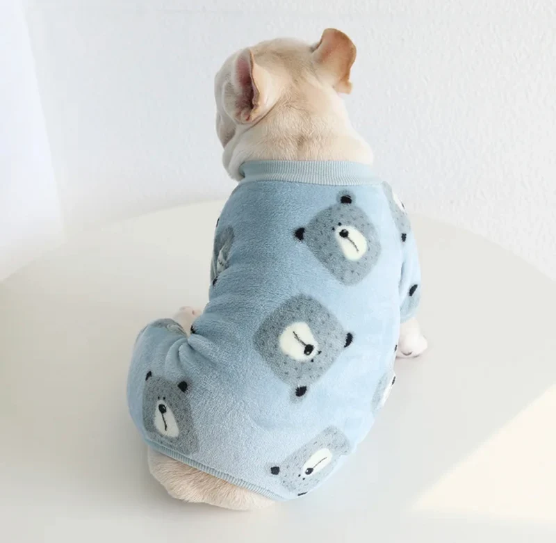 “Teddy Bear Print Dog Fleece for Ultimate Warmth"