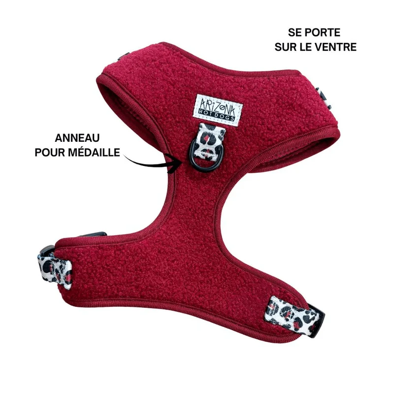 Sellerie Teckel Harnais Teddy Bordeaux