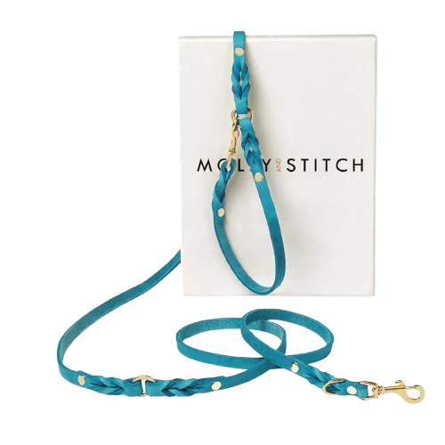 Sellerie Teckel Collier Cuir Butter Fiji Bleu