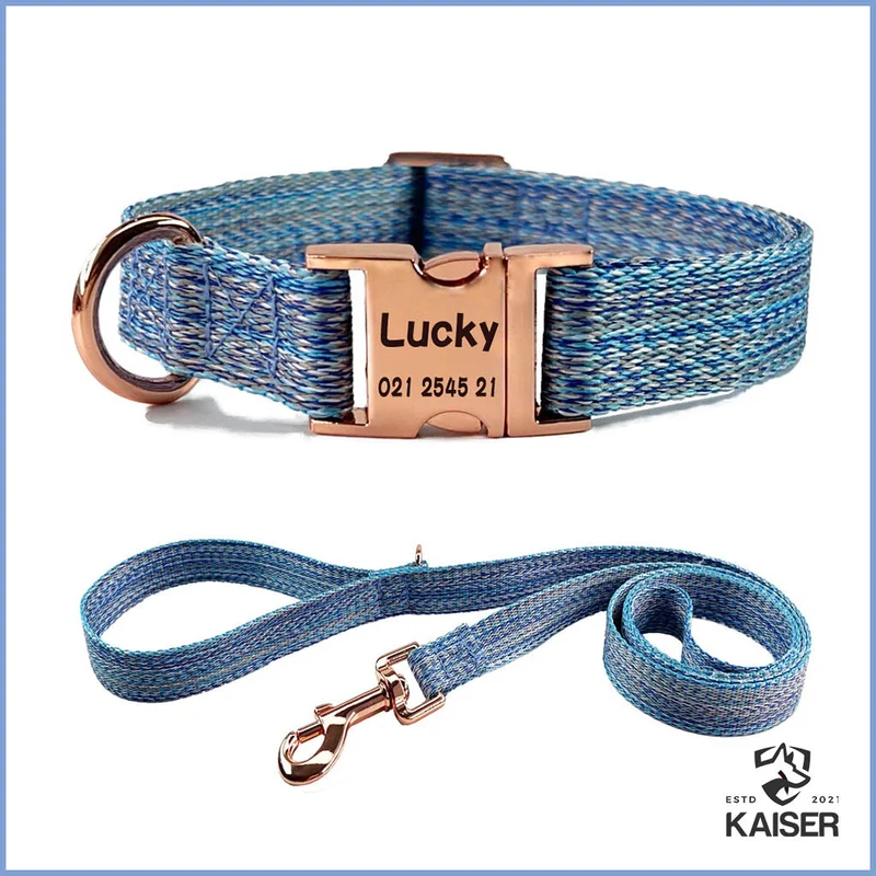 Hundehalsband und Leine geflochten mit Namen