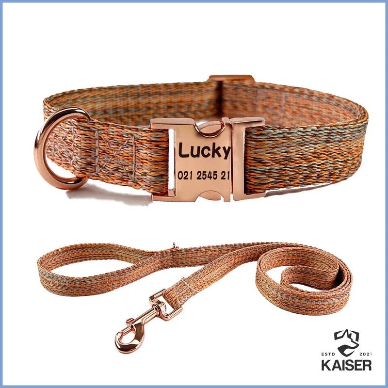 Hundehalsband und Leine geflochten mit Namen