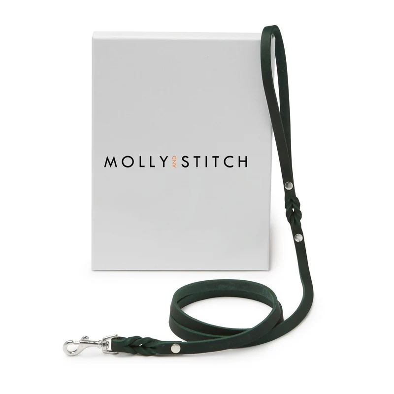 Sellerie Teckel Laisse Cuir Butter Vert Foret