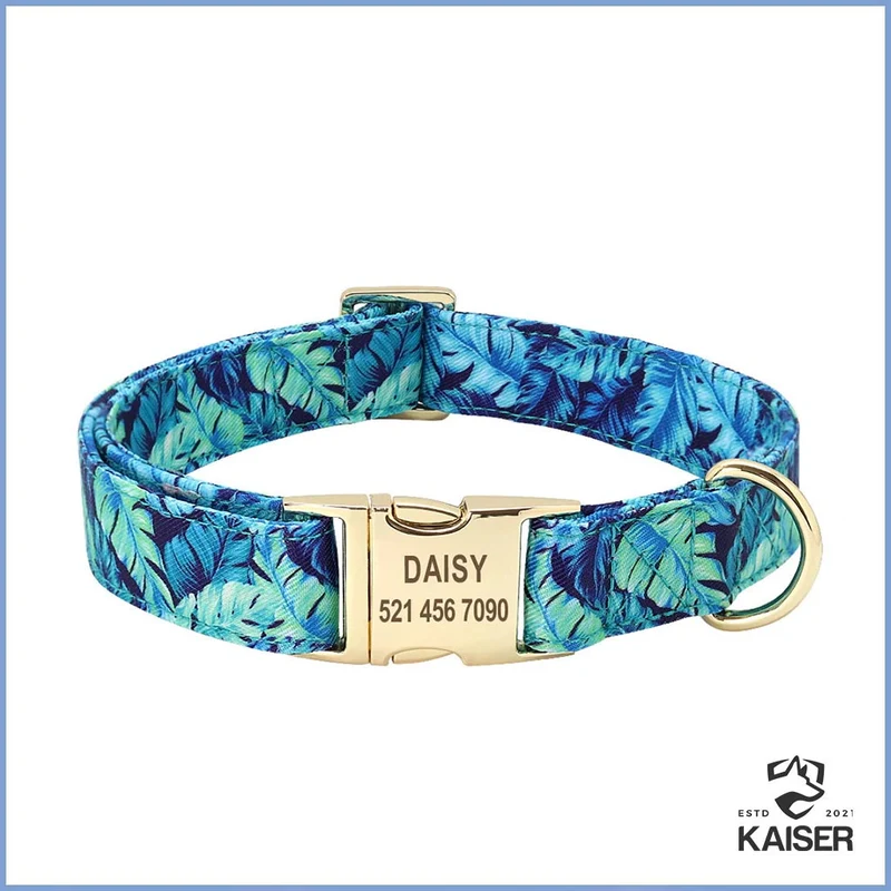 Personalisiertes Hundehalsband (10 Muster)