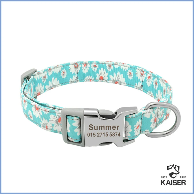 Personalisierte Hundehalsband mit bunten Mustern
