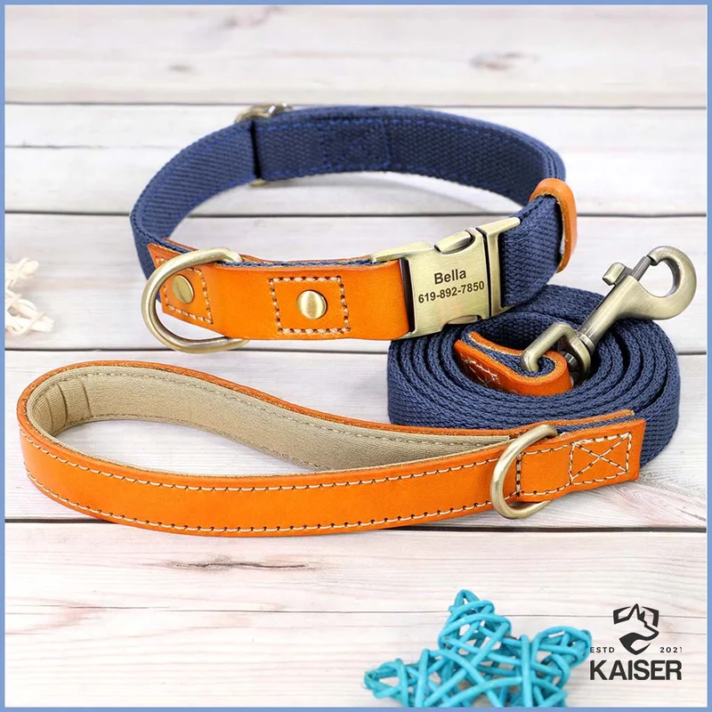 Hundehalsband personalisiert mit Leine