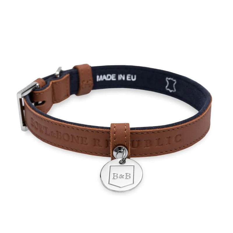 Sellerie Teckel Collier Cuir Monaco (Caramel)