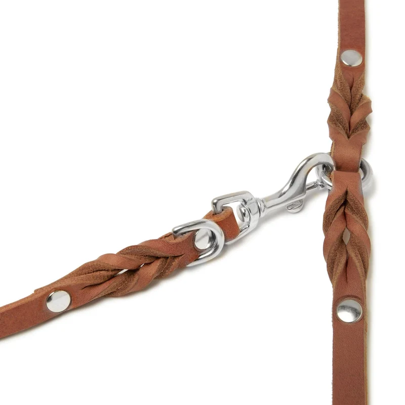Sellerie Teckel Laisse Cuir Butter Cognac X3 (ajustable)