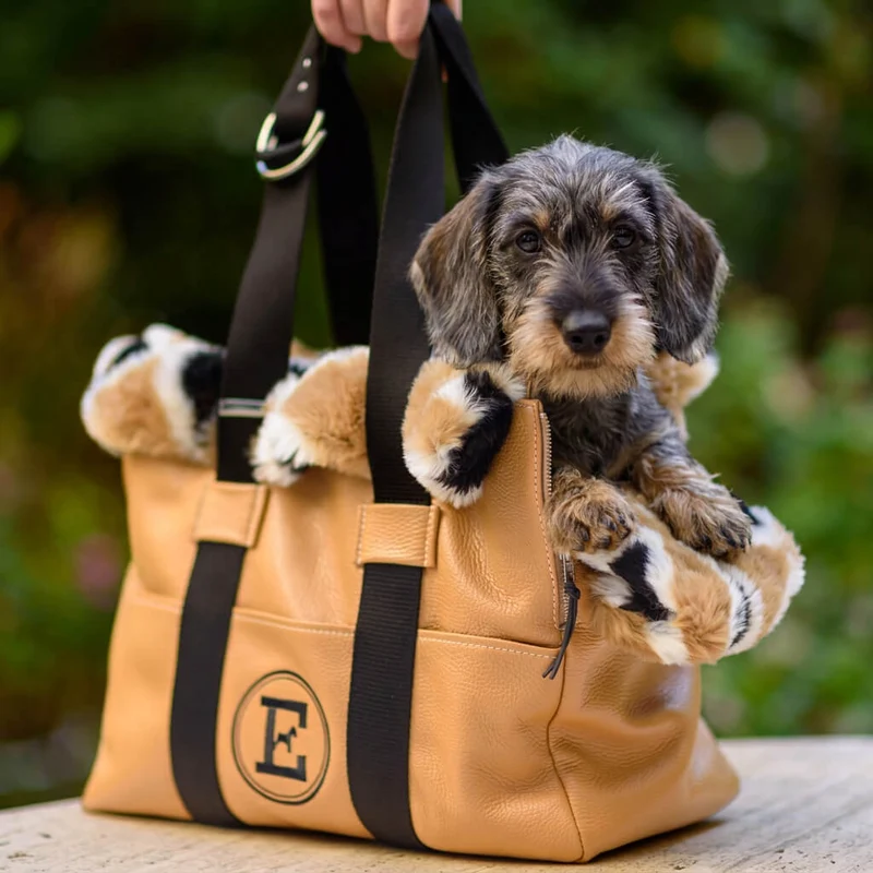 Sac de Voyage Teckel Cuir et Fourrure