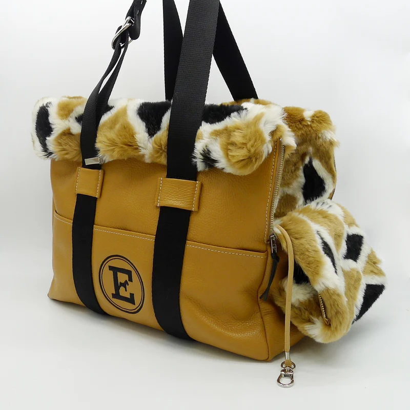 Sac de Voyage Teckel Cuir et Fourrure