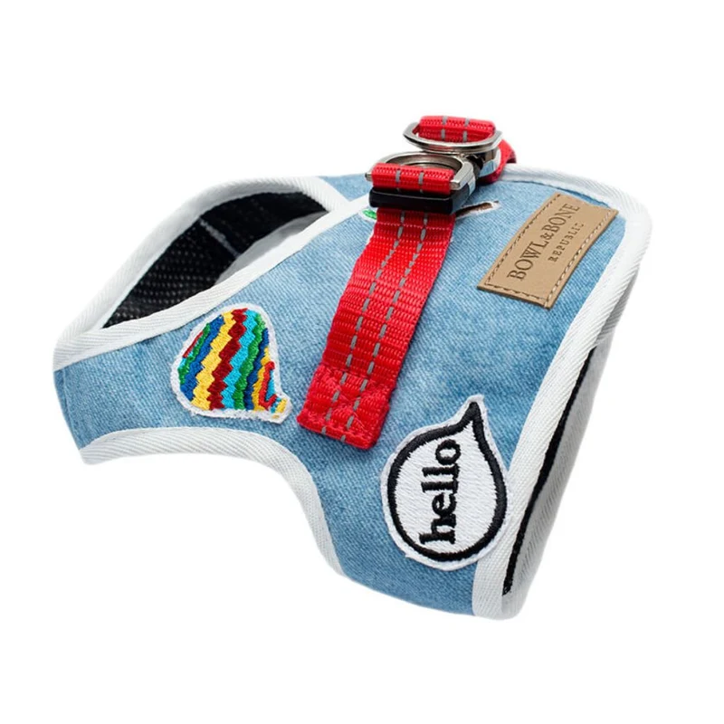 Sellerie Teckel Harnais Denim Bleu