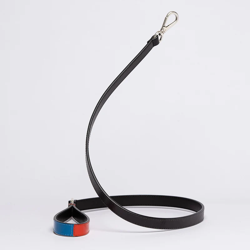 Sellerie Teckel Collier Cuir Verni (rouge&bleu)