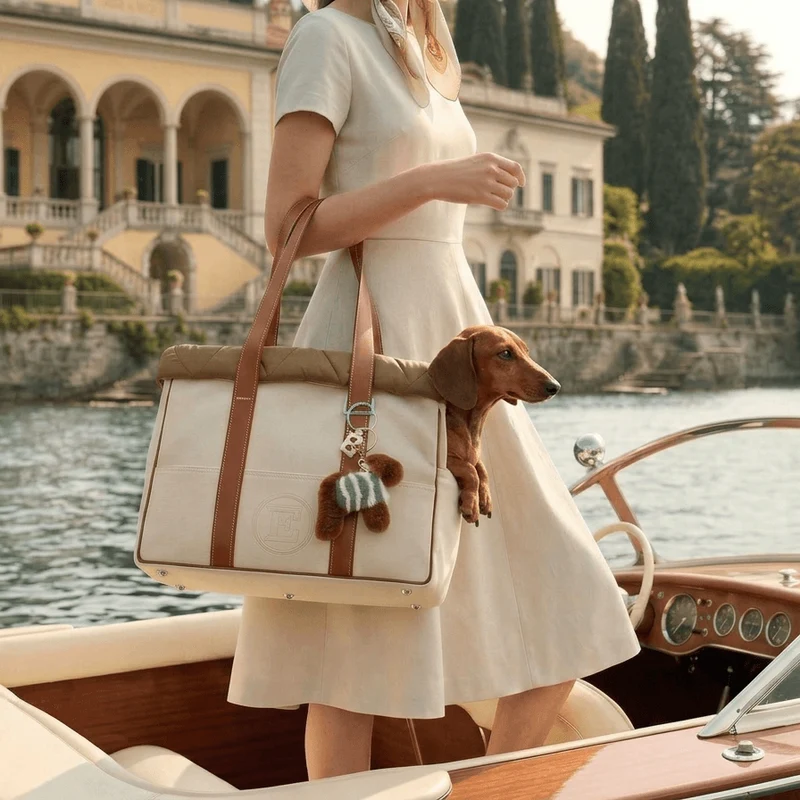 Sac de Voyage Teckel Canvas & Cuir Cognac