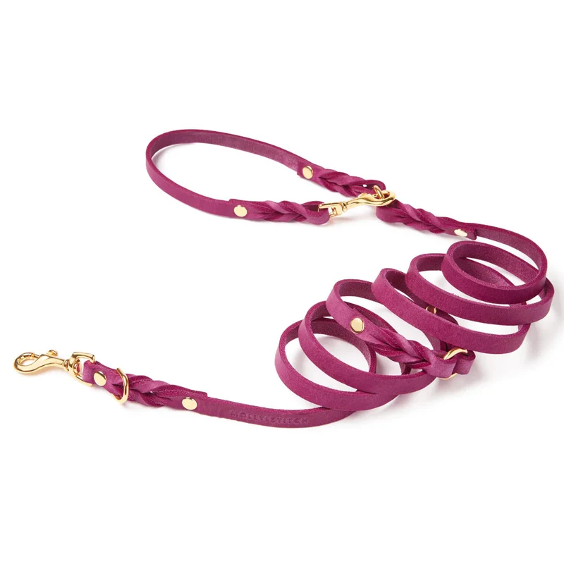 Sellerie Teckel Laisse Cuir Butter Flamingo X3 (ajustable)
