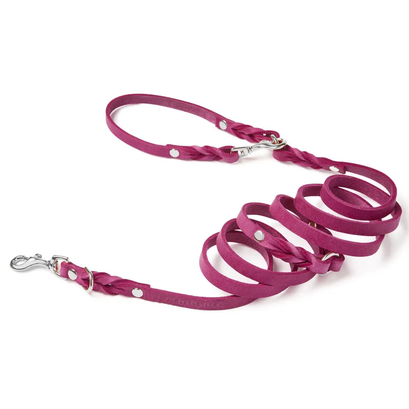 Sellerie Teckel Laisse Cuir Butter Flamingo X3 (ajustable)