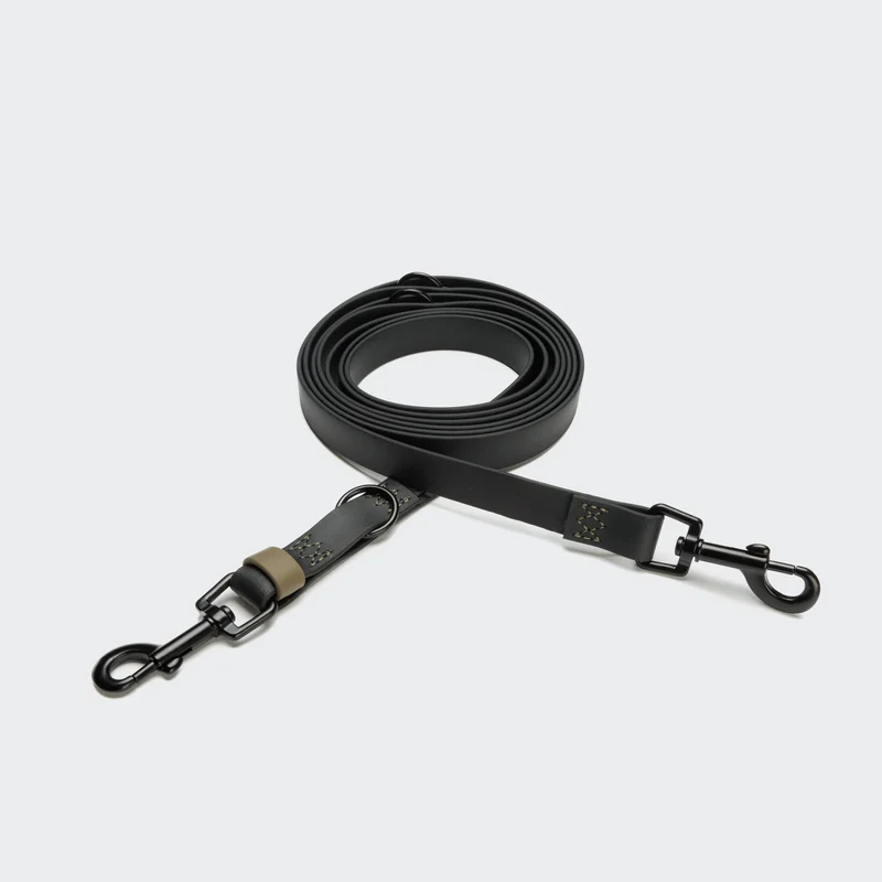 Hundeleine verstellbar BioThane Ipanema Schwarz-Olive