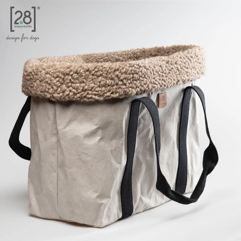DOROTHEA Paper Dog Bag Grey Bouclé-Wool