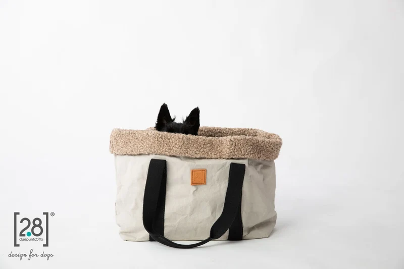 DOROTHEA Paper Dog Bag Grey Bouclé-Wool