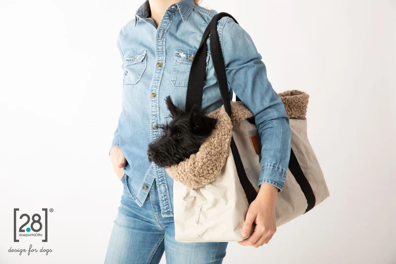 DOROTHEA Paper Dog Bag Grey Bouclé-Wool
