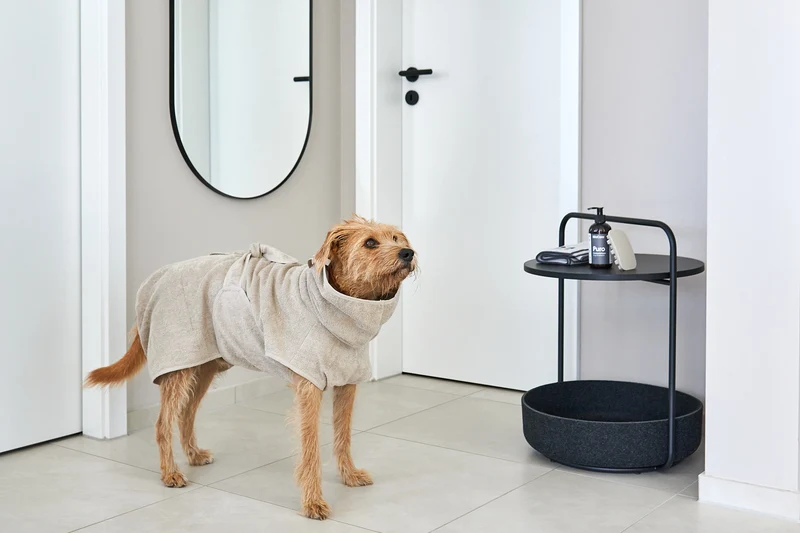 Bagno Hundebademantel Greige