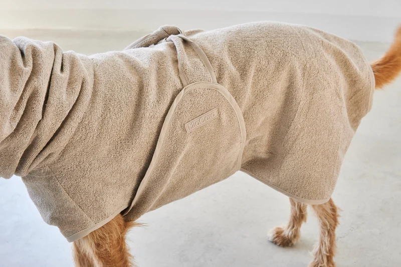 Bagno Hundebademantel Greige