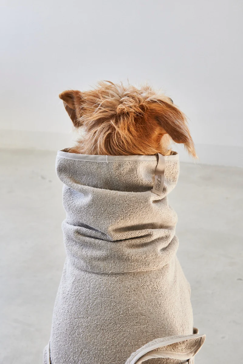 Bagno Hundebademantel Greige