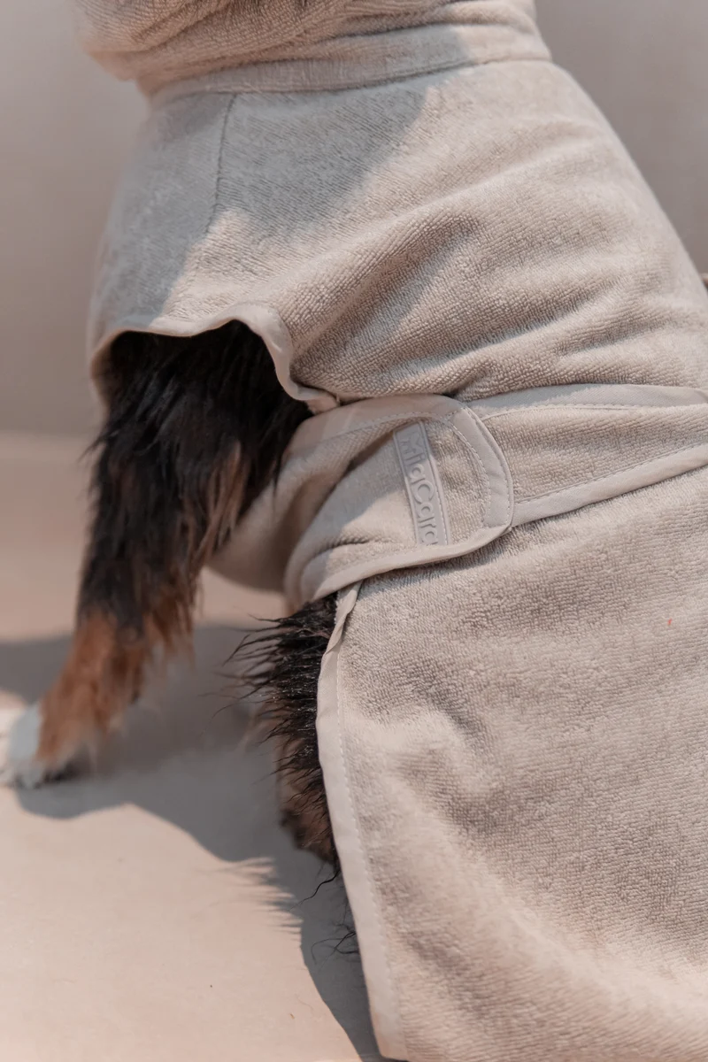 Bagno Hundebademantel Greige