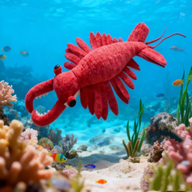 Realistische Garnele Anomalocaris-Stofftier aus Plüsch
