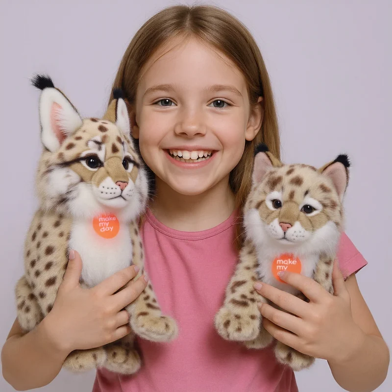 Realistischer Luchs als fröhliches Kuscheltier