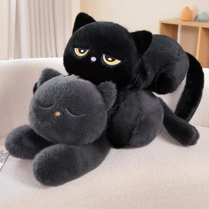 Supergroße süß-schwarze Plüsch Katze