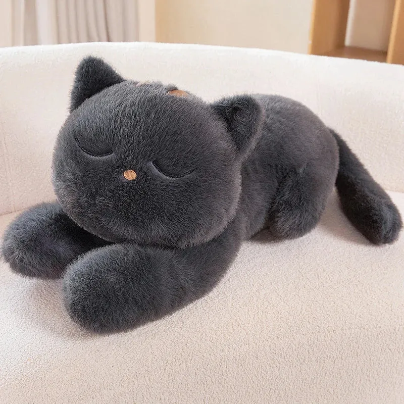 Supergroße süß-schwarze Plüsch Katze