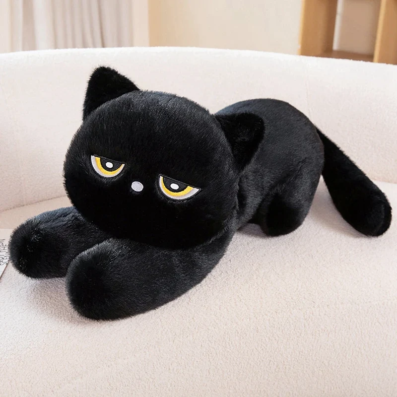Supergroße süß-schwarze Plüsch Katze