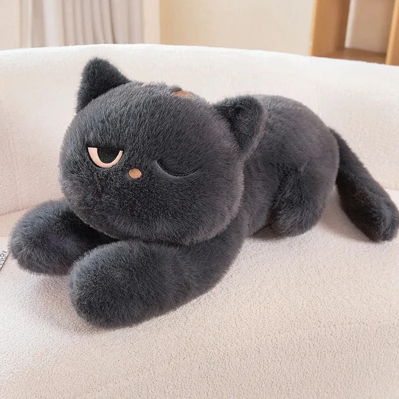 Supergroße süß-schwarze Plüsch Katze
