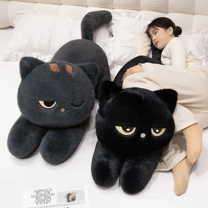 Supergroße süß-schwarze Plüsch Katze