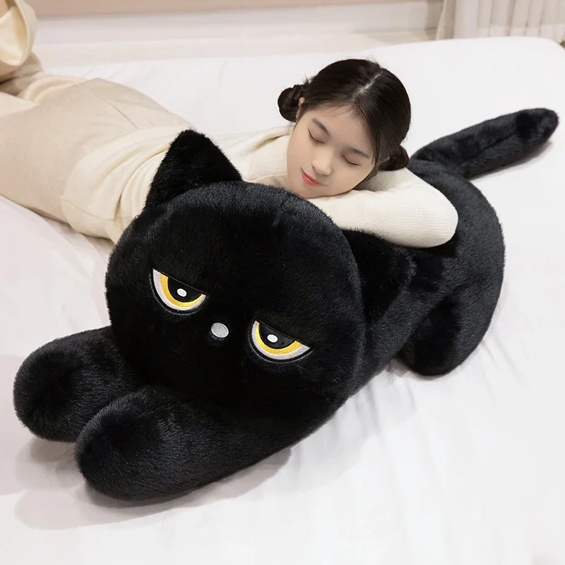 Supergroße süß-schwarze Plüsch Katze