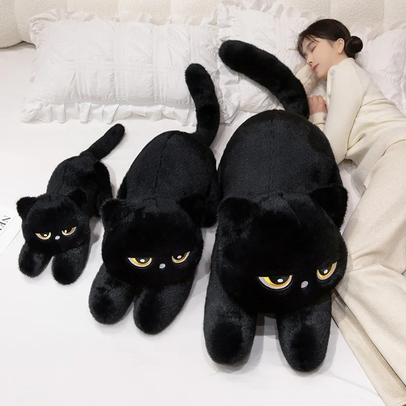 Supergroße süß-schwarze Plüsch Katze