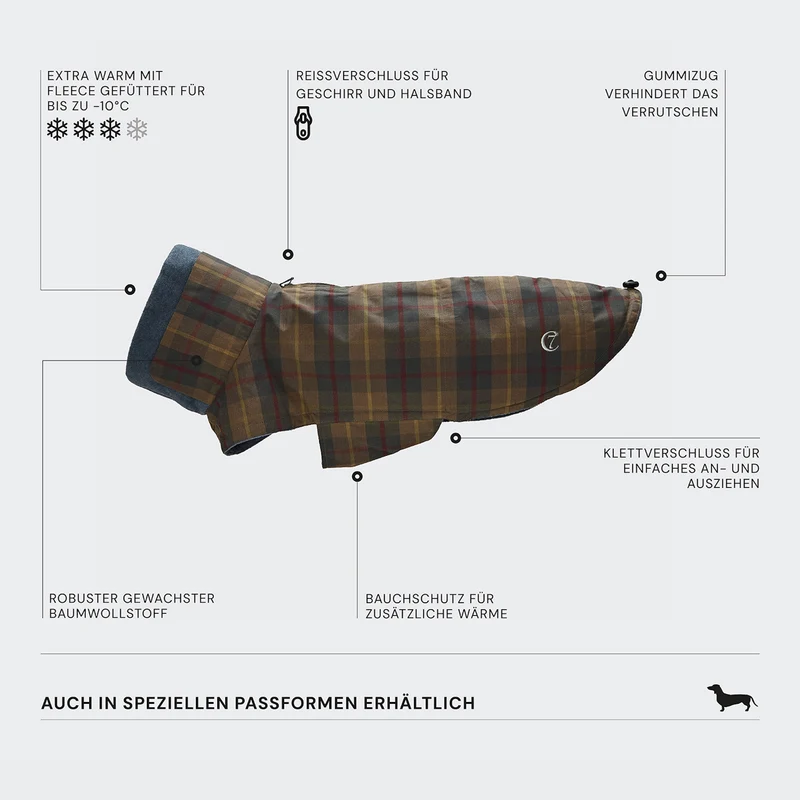 Hundemantel Brooklyn Waxed Tartan