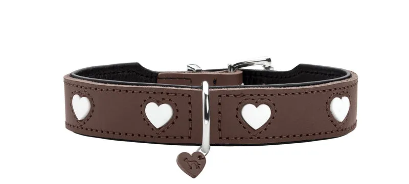 LOVE Set Halsband & Leine | braun/schwarz
