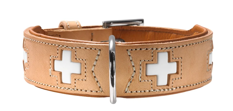 SWISS Set Halsband & Leine | natur/beige