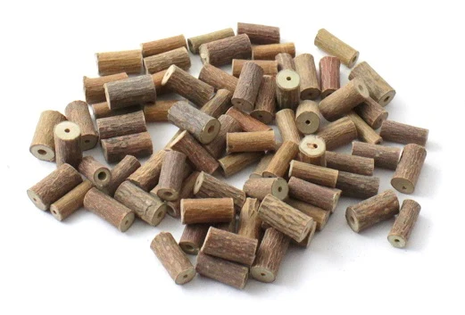 100 Stück Haselholz lose Perlen