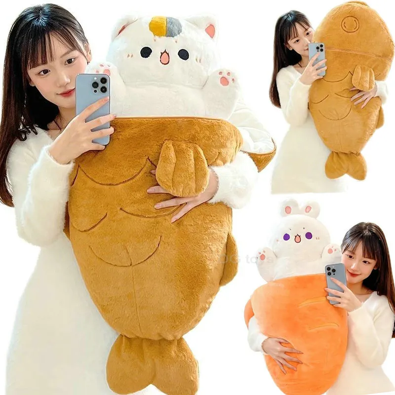 Kawaii Taiyaki Katze Plüschtier (ca. 30cm bis 80cm)